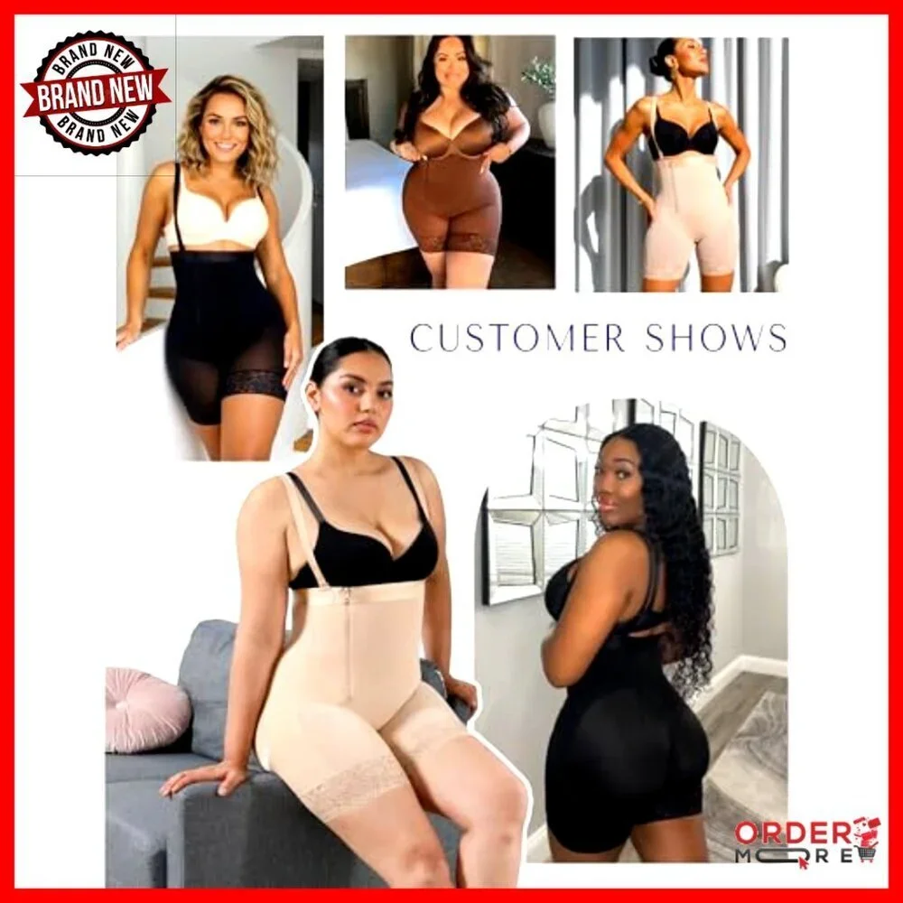 Tummy Control Shapewear Bodysuit Butt Lift Waist Support Zipper Crotch